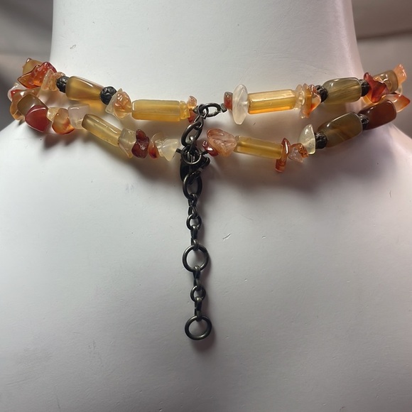 Vintage Carnelian Beaded Choker Boho Necklace - Picture 3 of 3